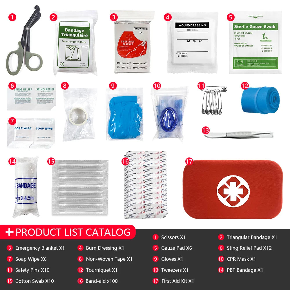 Trousse premier secours 155 pcs | Compacte et Portable