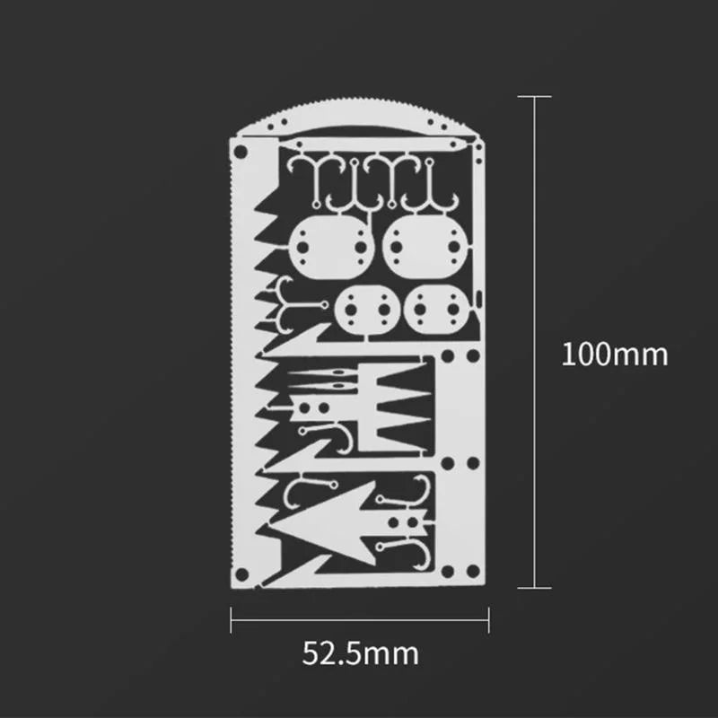 Outil de survie carte multifonction 22-en-1 Acier Inox | Équipement Multifonctionnel