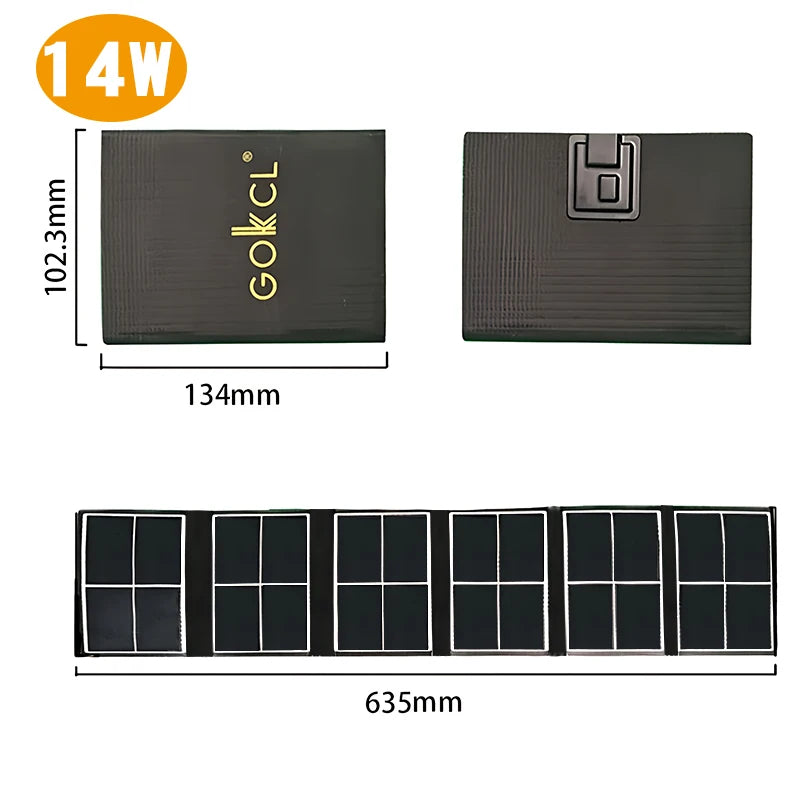Panneaux solaires portables urgence 14W | Pour camping et crises