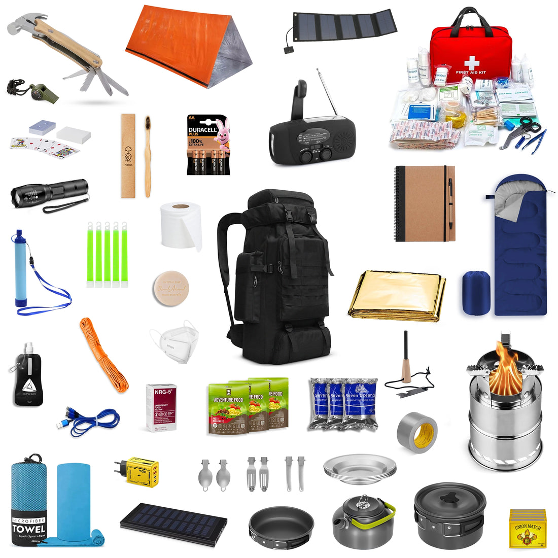 Sac de Survie Complet | Kit de Survie 72 Heures | + de 235 éléments